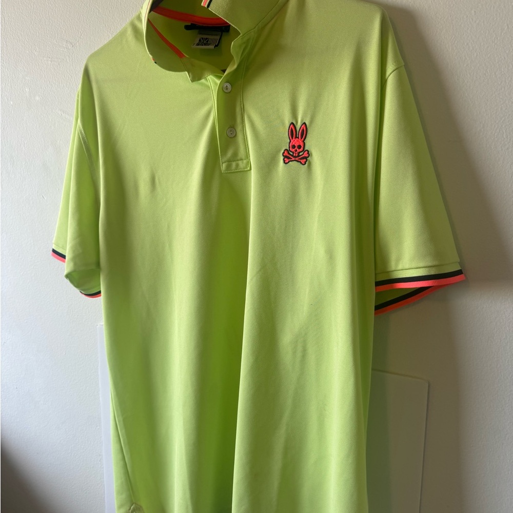 Psycho Bunny Men's Green Polo Shirt